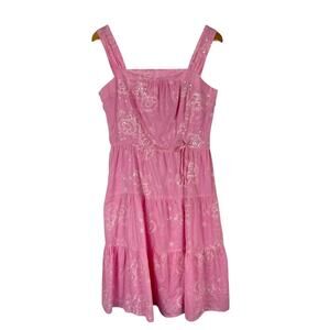 Vintage Y2K Hipnotix Light Pink Fairy Tiered Sleeveless Dress Sequin Size 10